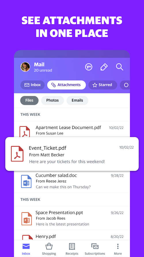 Yahoo Mail  Screenshots
