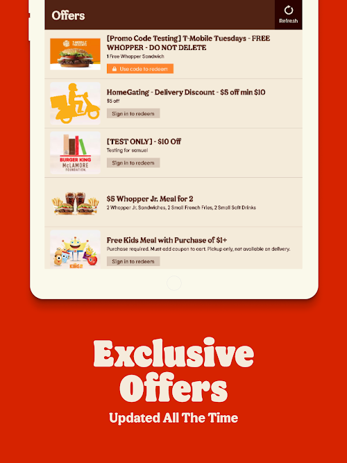 Burger King App  Screenshots