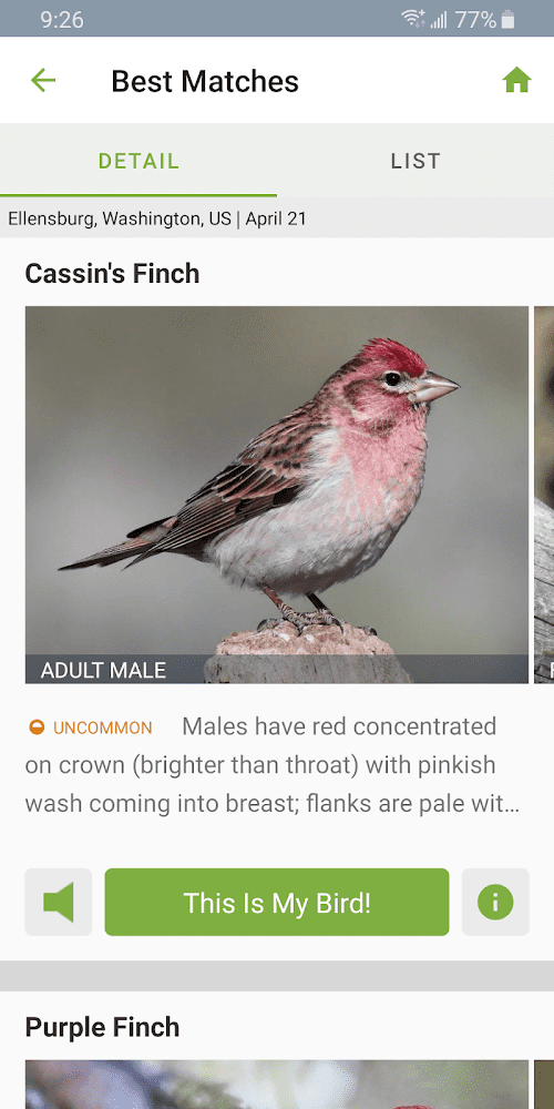 Merlin Bird ID by Cornell Lab  Screenshots