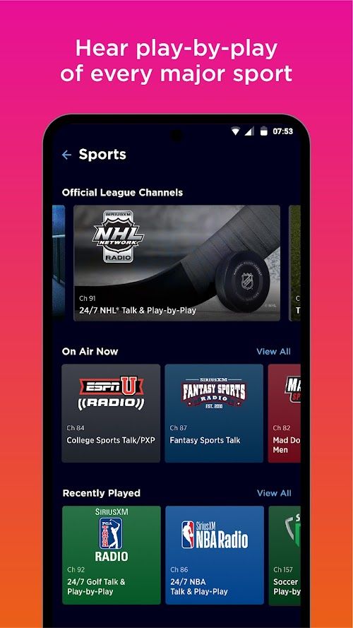 SiriusXM  Screenshots